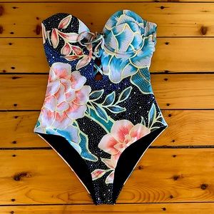 Mara Hoffman one piece strapless swimsuit